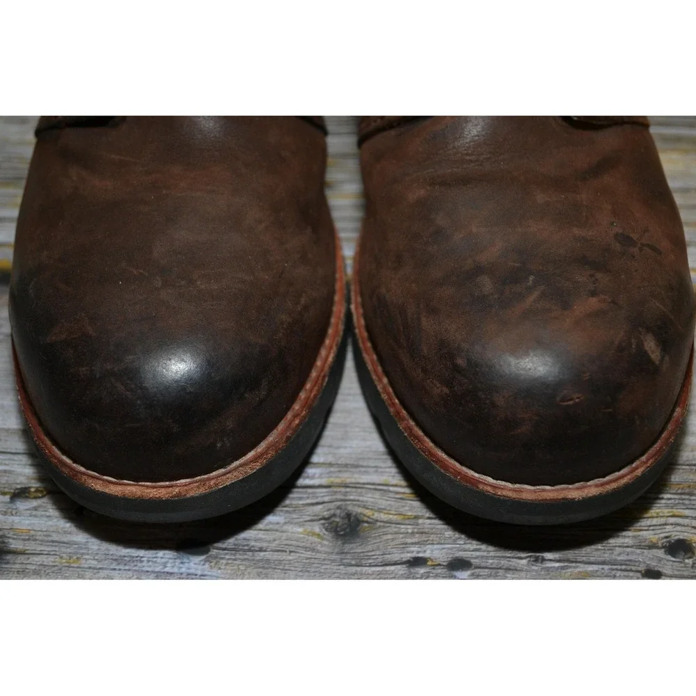 Red Wing‎ Zinc Boots Mens 9.5 Brown Worx Chukka Leather Safety Toe Ankle Work